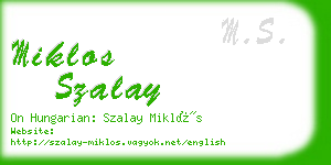 miklos szalay business card